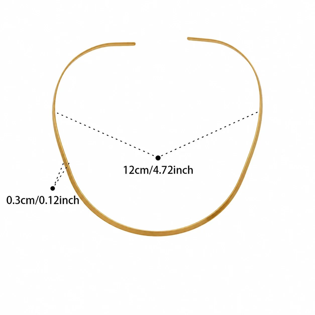 Sculptural Gold-Plated Open-Front Geometric Collar Necklace - Gold Angular Collar