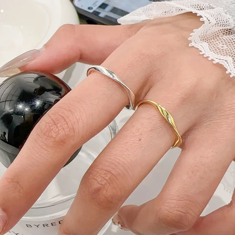 Sculptural 925 Sterling Silver Twisted Open Ring