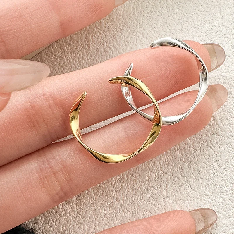 Sculptural 925 Sterling Silver Twisted Open Ring
