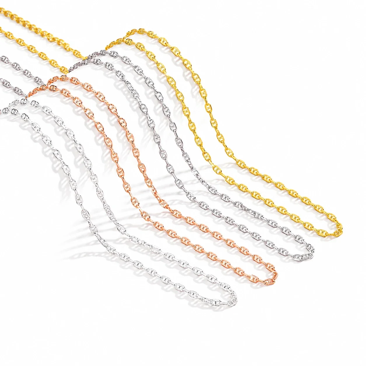 Faceted 925 Sterling Silver Figure-Eight Link Chain Necklace