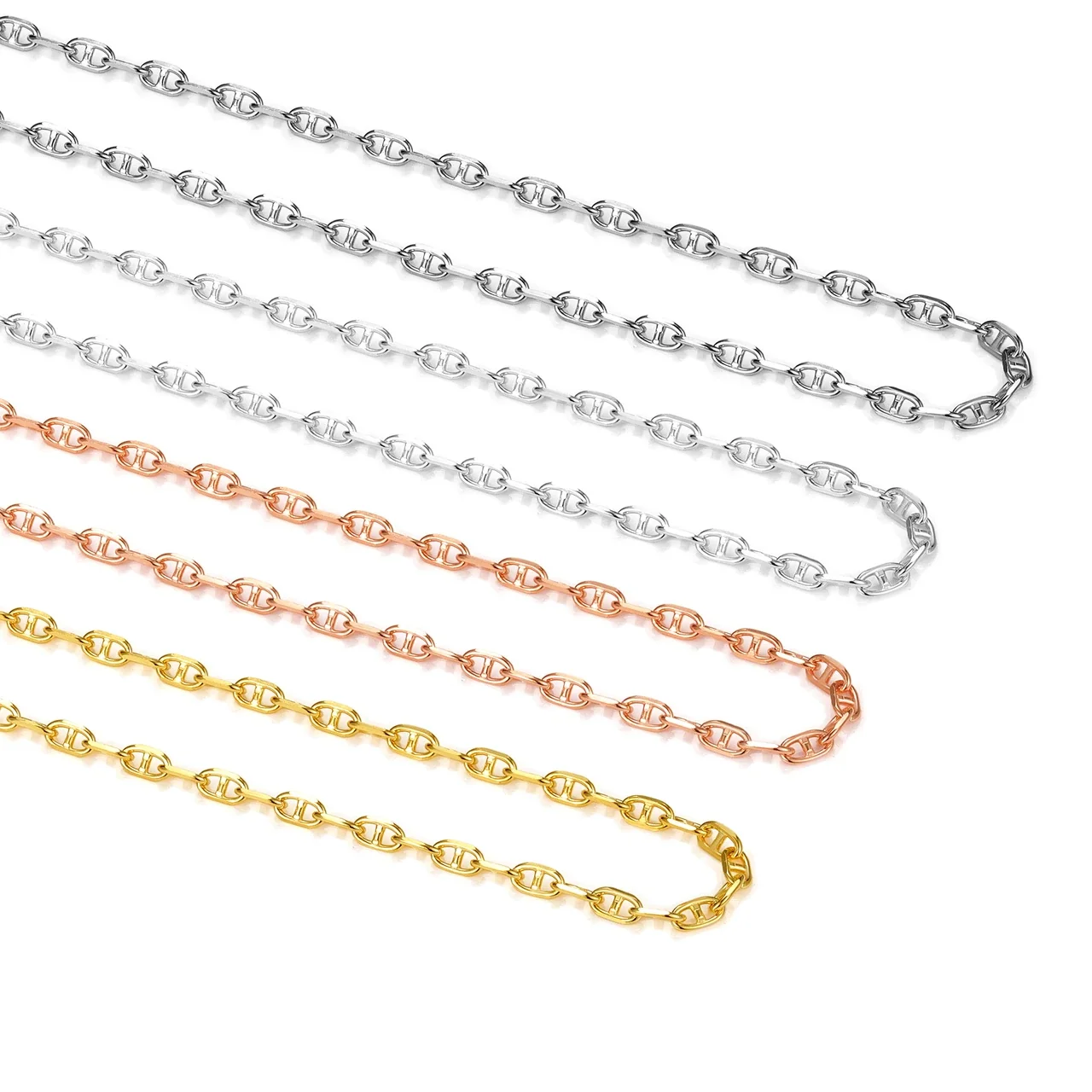 Faceted 925 Sterling Silver Figure-Eight Link Chain Necklace