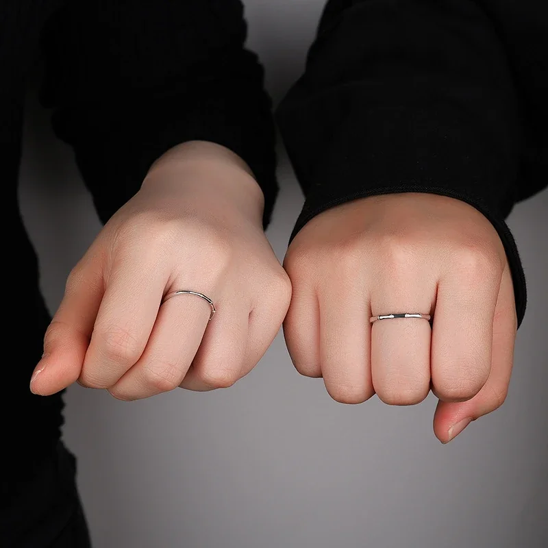 Segmented Bamboo 925 Sterling Silver Open Ring