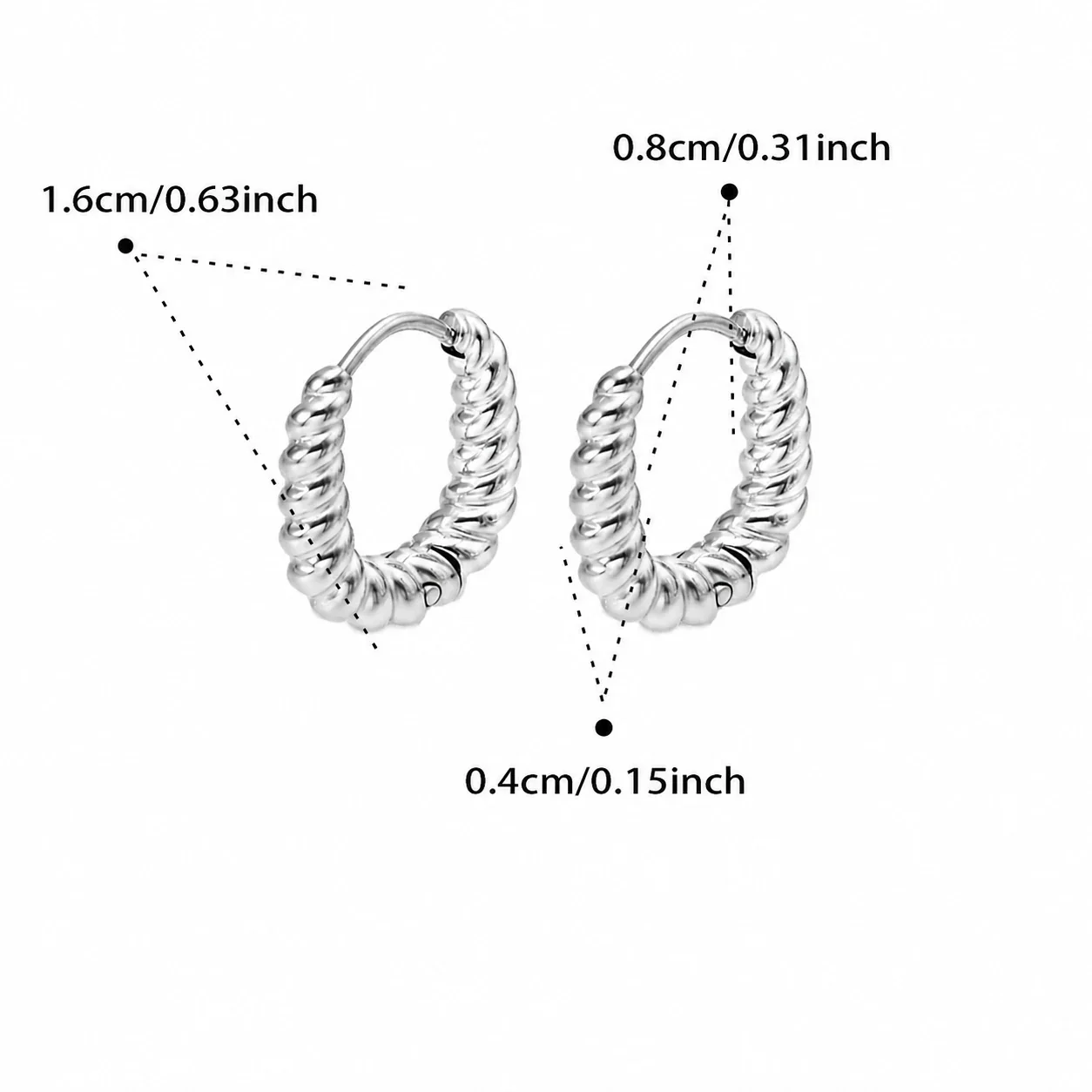 Sculpted Gold-Plated Twisted Rope Oval Hoop Earrings - Silver Small