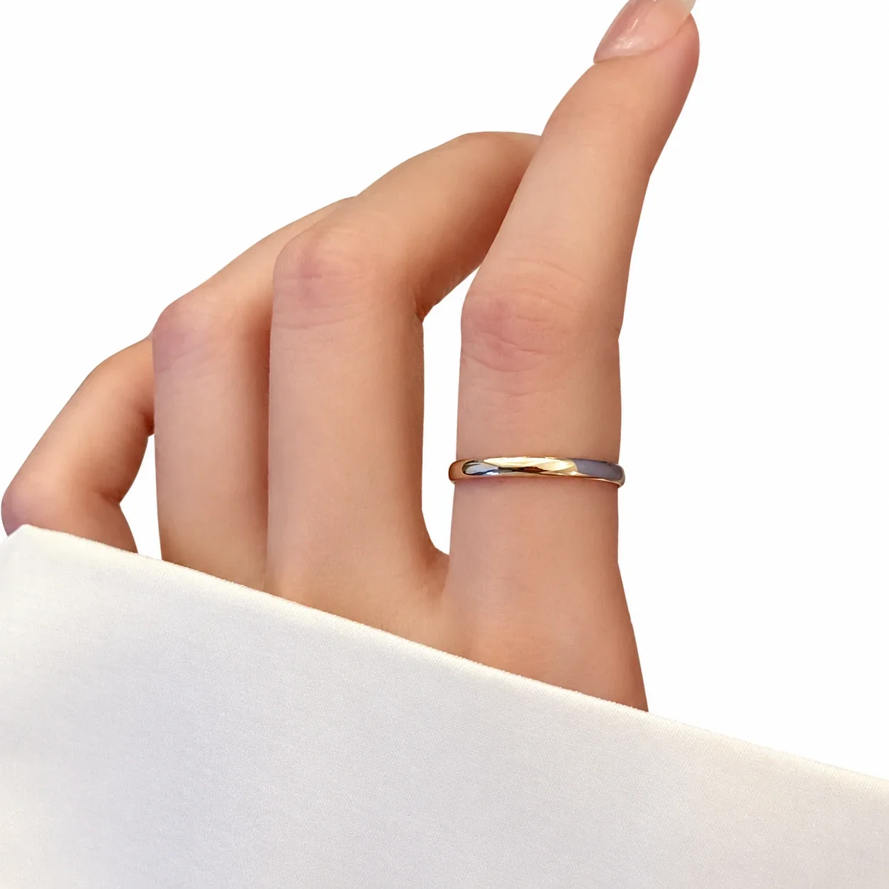 Minimal 925 Sterling Silver Slim Open-Band Stacking Ring