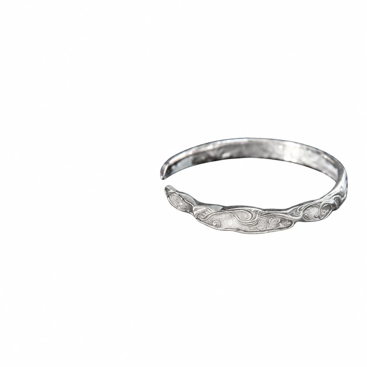 Iridescent Inlay Swirl 925 sterling silver Open Ring