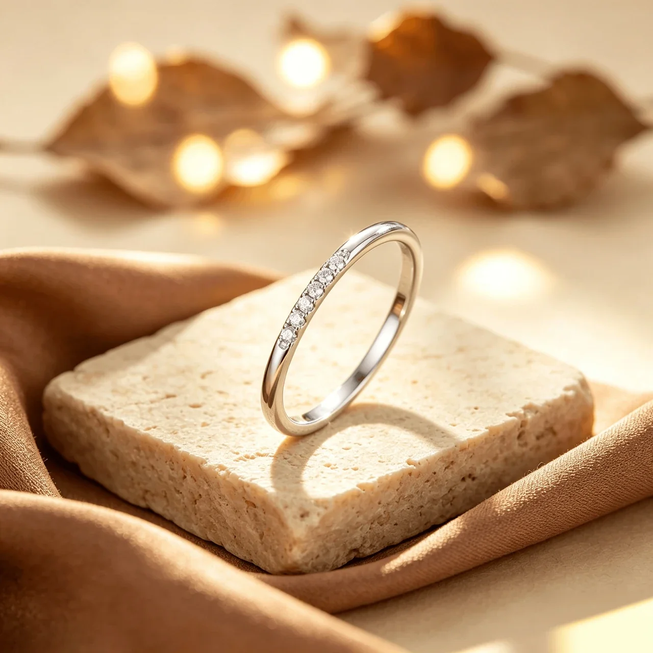 Refined Polished 925 Sterling Silver Clear Pavé Slim Ring