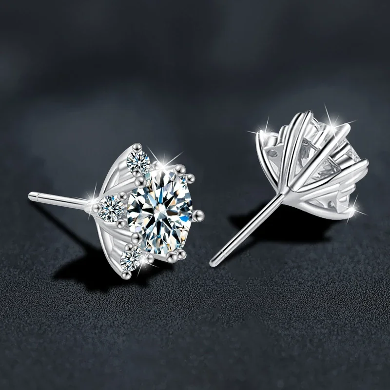 Celestial 925 Sterling Silver Star Halo Stud Earrings
