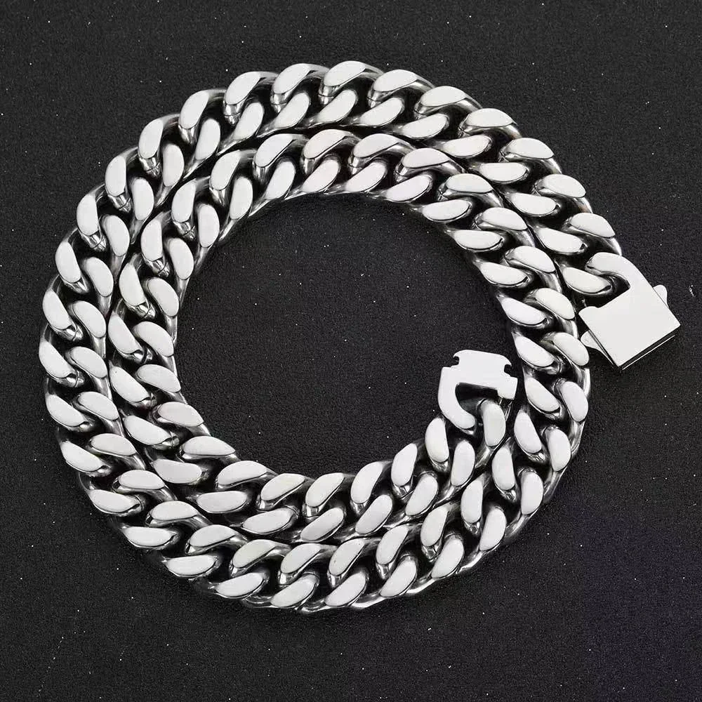 Bold Stainless Steel Polished Curb-Link Box-Clasp Bracelet