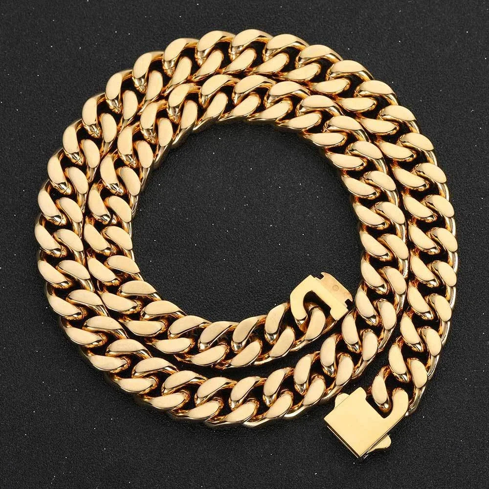 Bold Stainless Steel Polished Curb-Link Box-Clasp Bracelet
