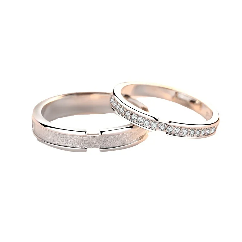 Contemporary 925 Sterling Silver Textured Channel-Set Rings