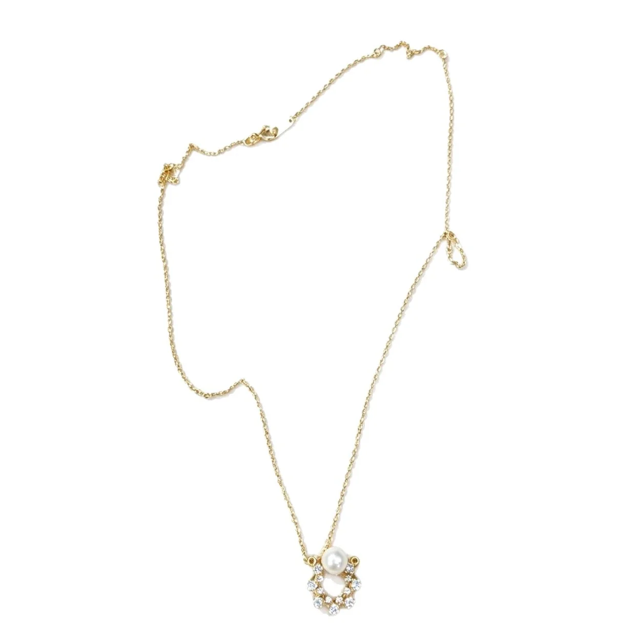 Delicate Pearl Halo 925 Sterling Silver Cable Necklace
