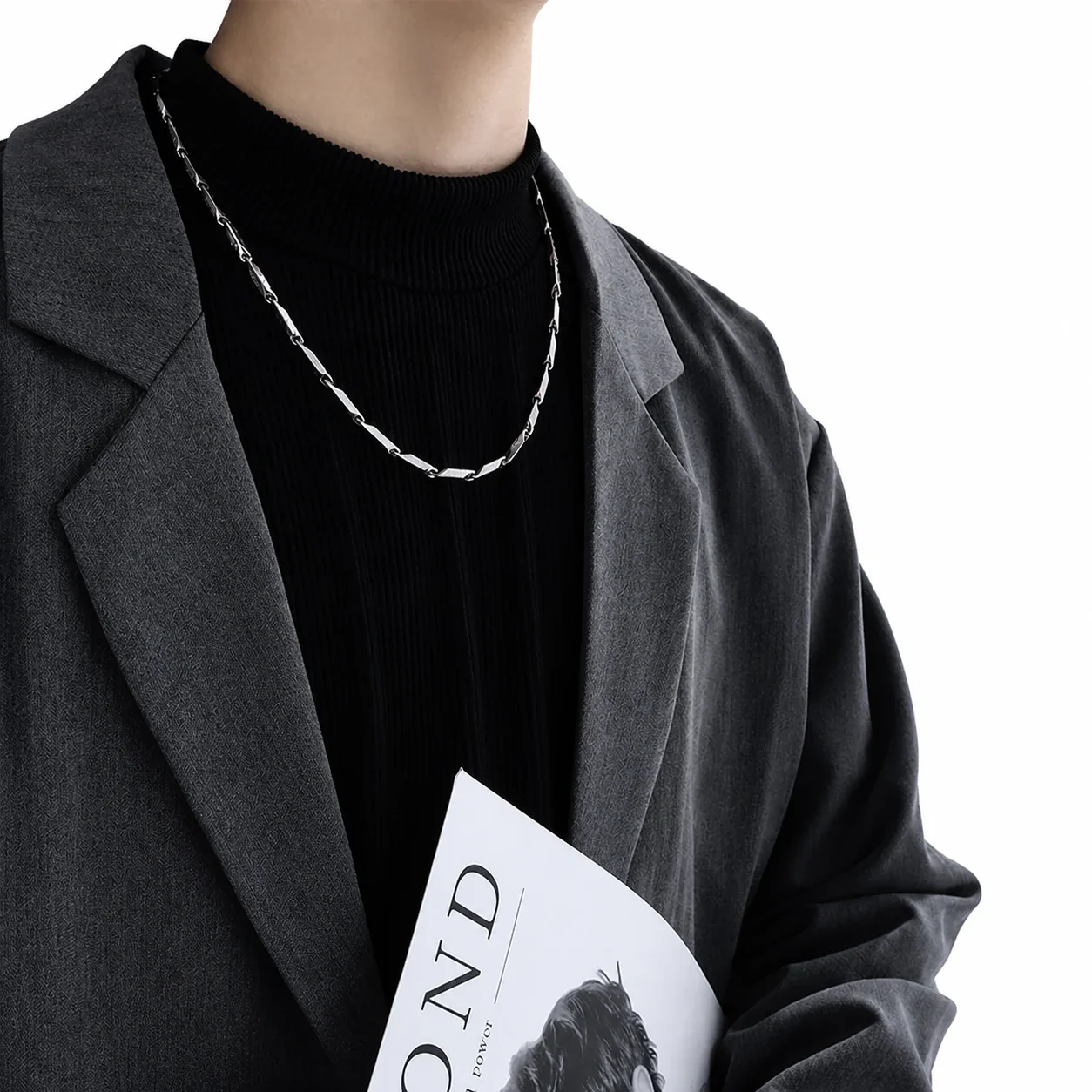 Bold Polished Stainless Steel Cuban Link Chain Necklace - Polished Steel 3 mm 60 cm