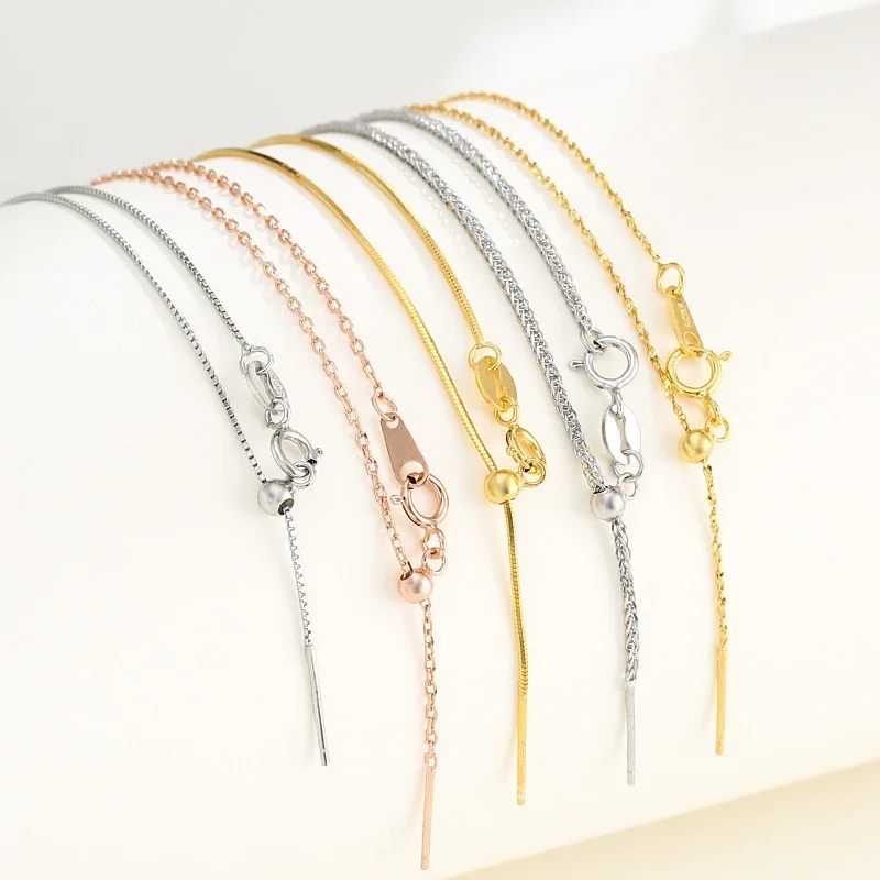 Versatile 925 Sterling Silver Box and Snake Chain Necklace