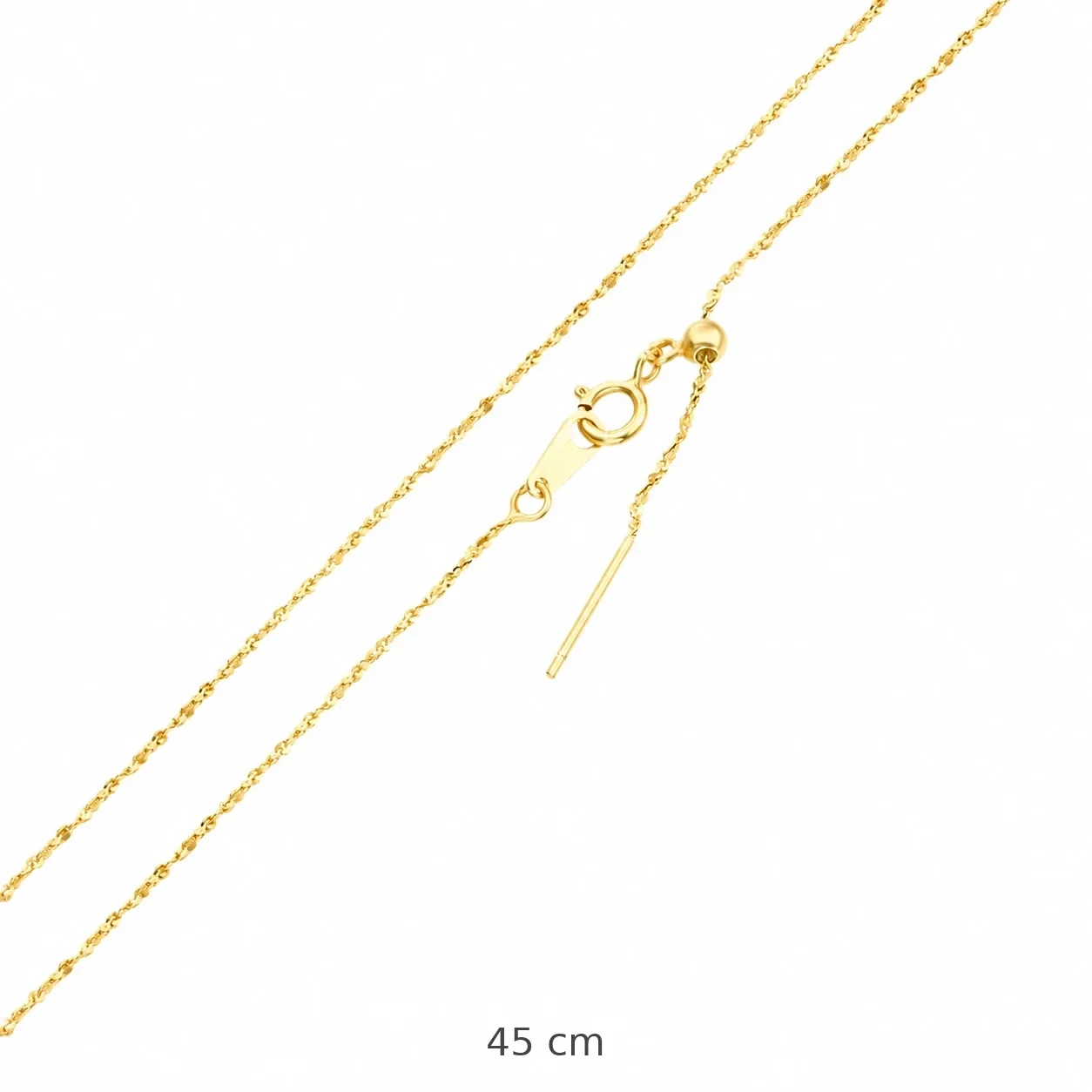 Versatile 925 Sterling Silver Box and Snake Chain Necklace - Gold Beaded 45 cm