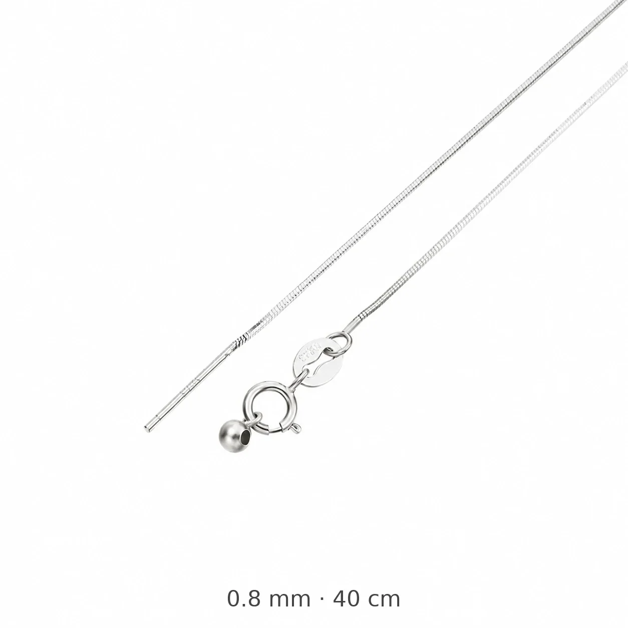 Versatile 925 Sterling Silver Box and Snake Chain Necklace - Silver Octagonal Snake 40 cm