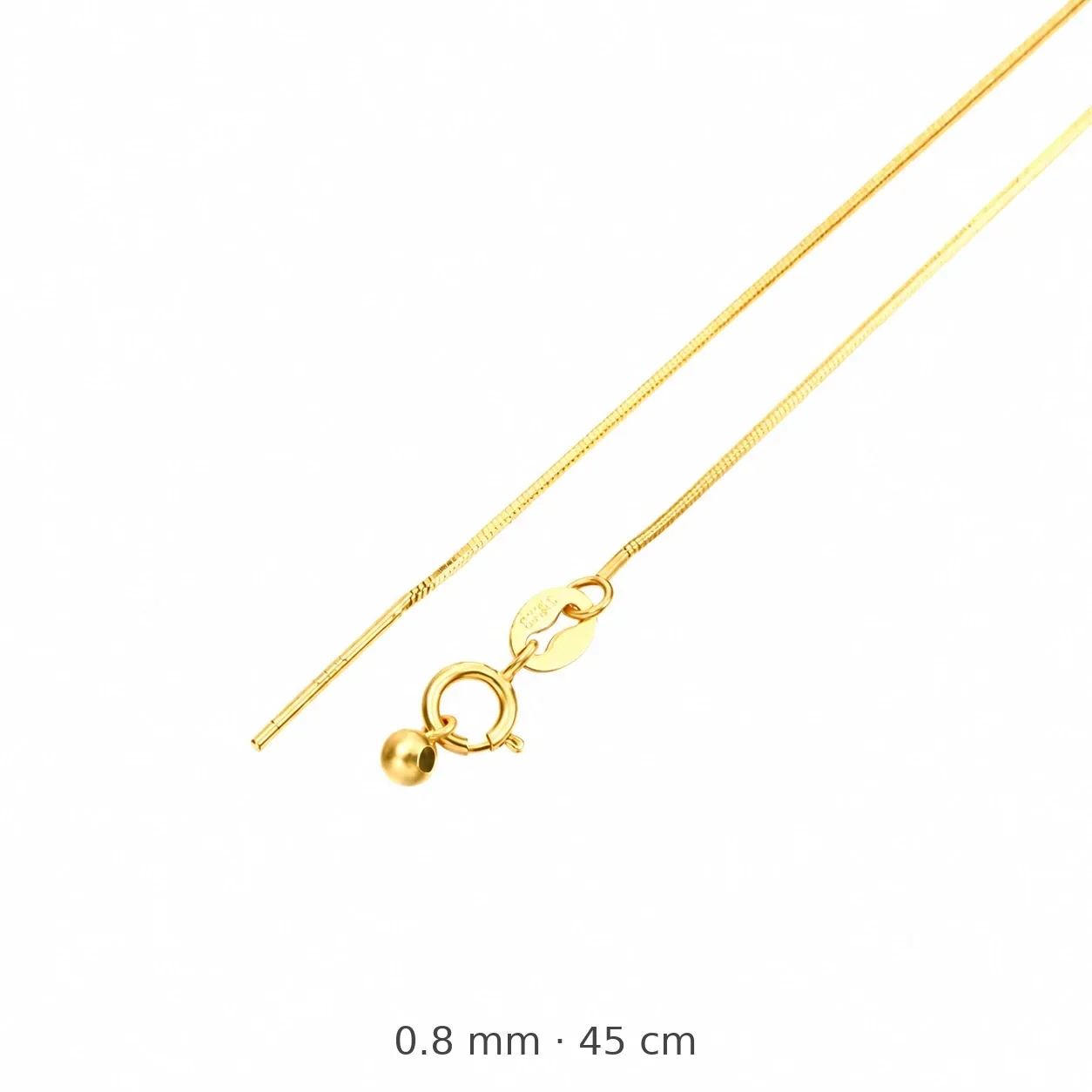Versatile 925 Sterling Silver Box and Snake Chain Necklace - Gold Octagonal Snake 45 cm