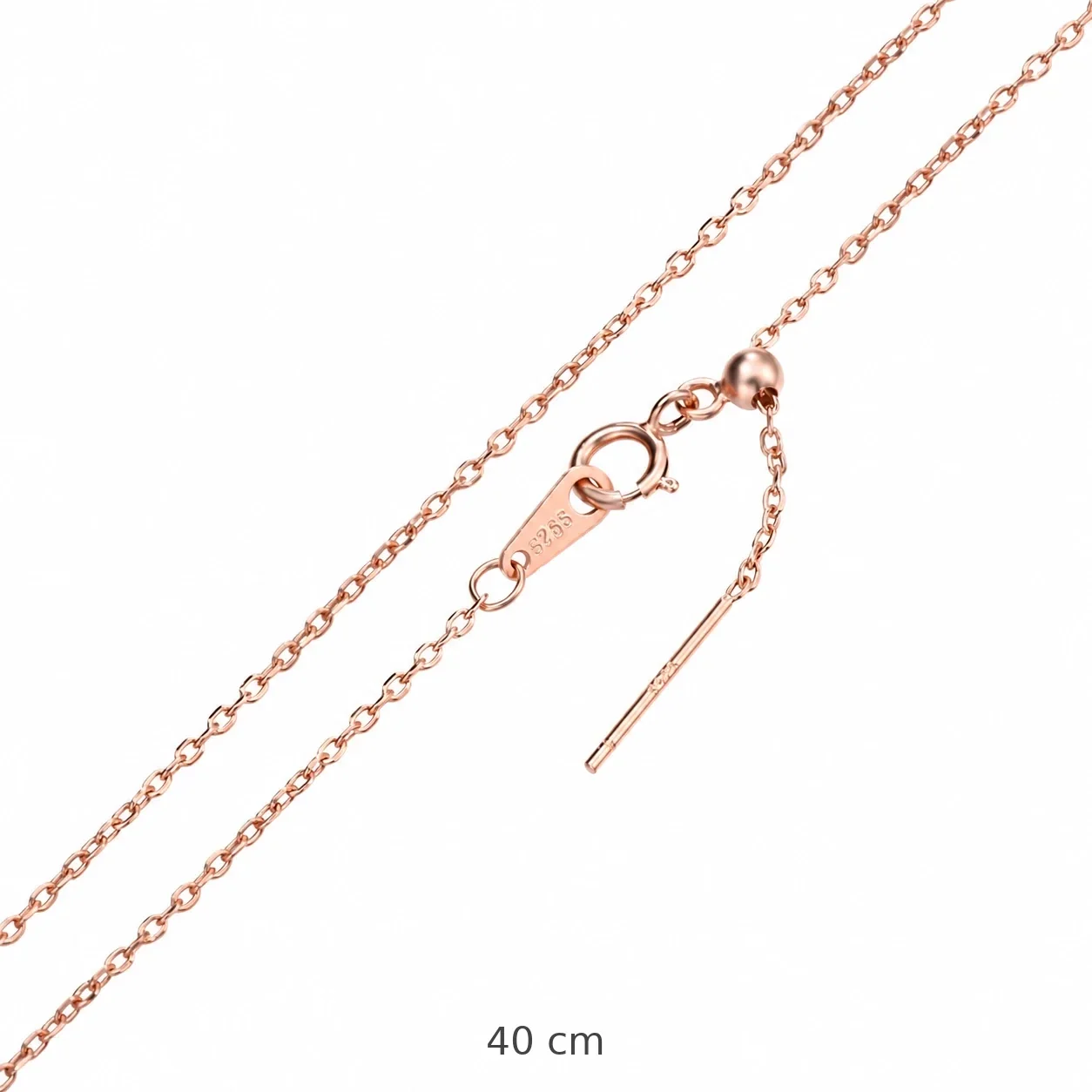 Versatile 925 Sterling Silver Box and Snake Chain Necklace - Rose Gold Cross 40 cm
