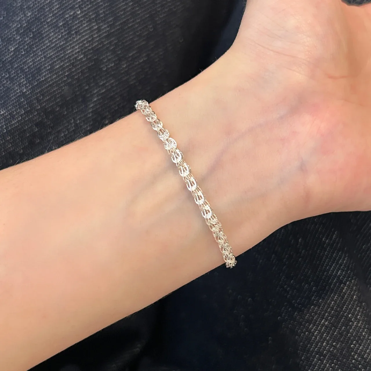 Luminous Braided Textured 925 Sterling Silver Chain Bracelet
