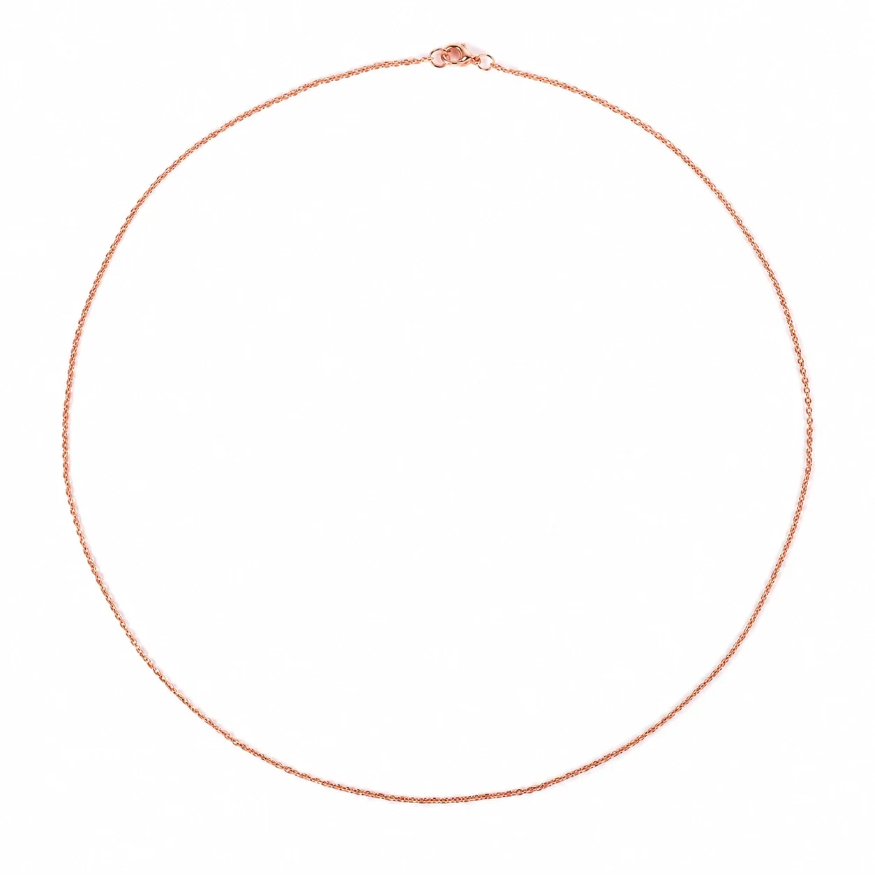 Delicate Rose Gold-Plated Copper Fine O-Link Chain Necklace