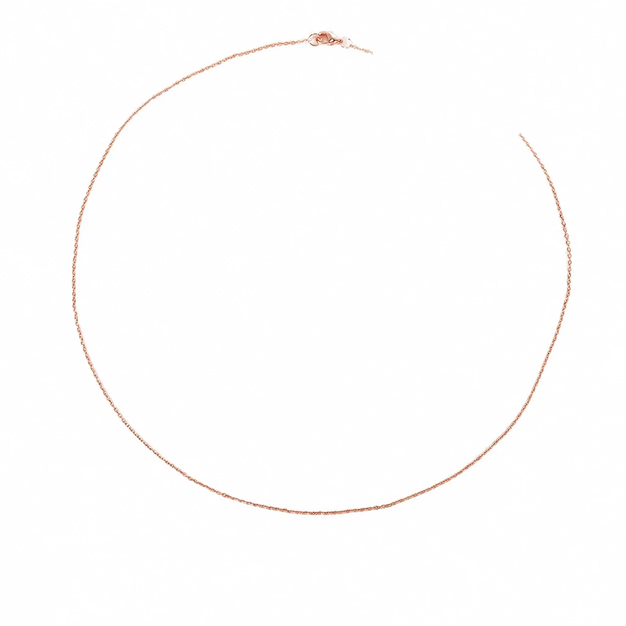 Delicate Rose Gold-Plated Copper Fine O-Link Chain Necklace