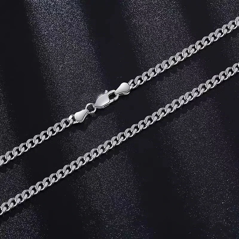 Polished 925 Sterling Silver Twisted Curb Chain Necklace
