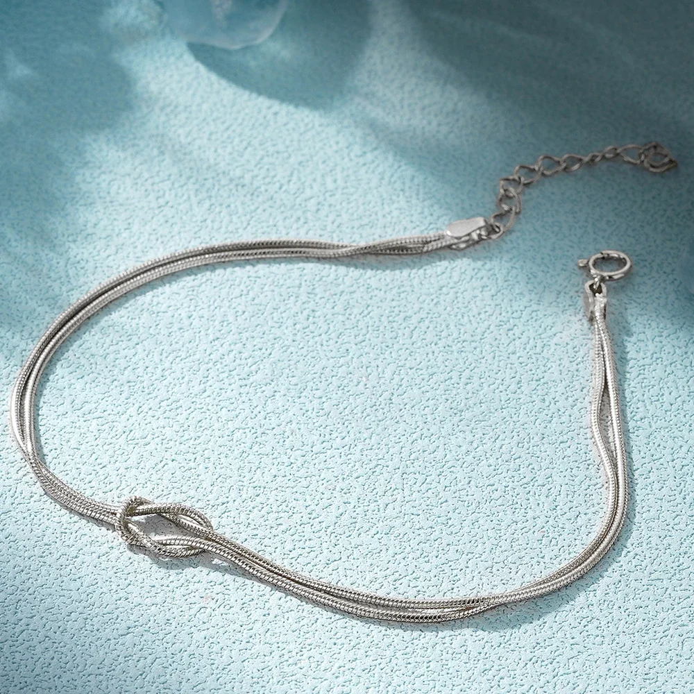 Refined 925 Sterling Silver Infinity Snake Chain Bracelet