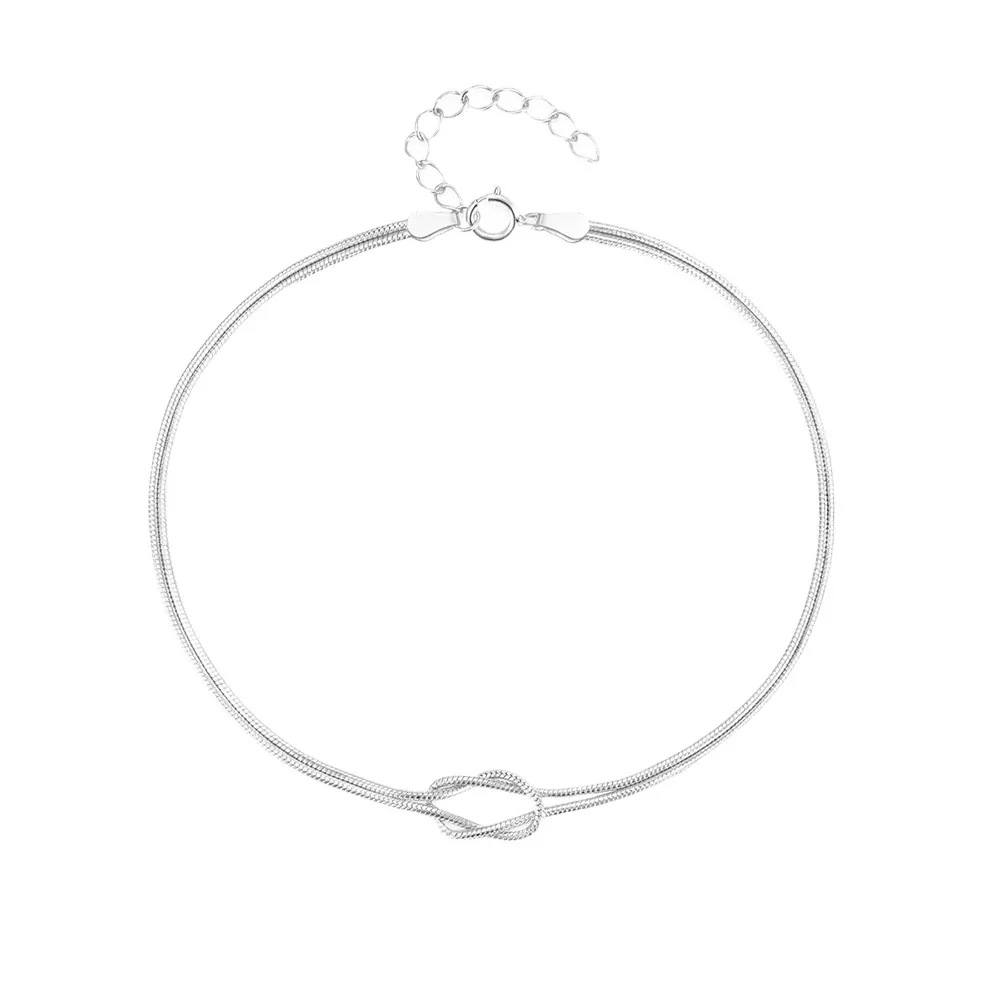 Refined 925 Sterling Silver Infinity Snake Chain Bracelet