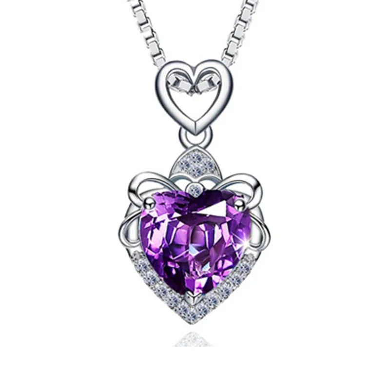 Ornate 925 sterling silver Ribbon-Frame Heart Pendant Necklace