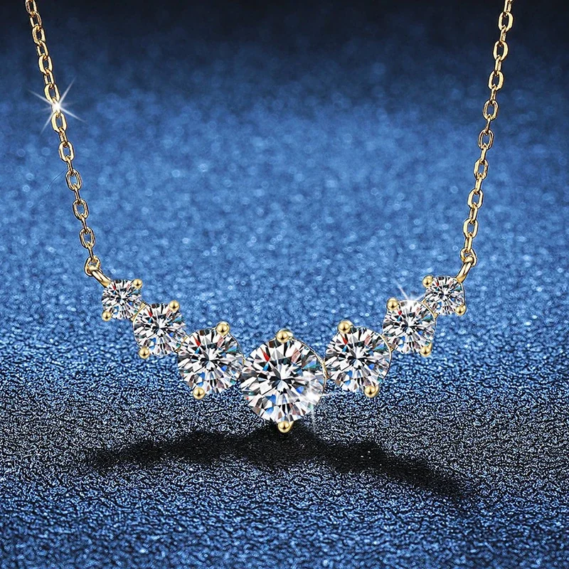 Radiant Gold-Plated 925 Sterling Silver Prong-Set Necklace