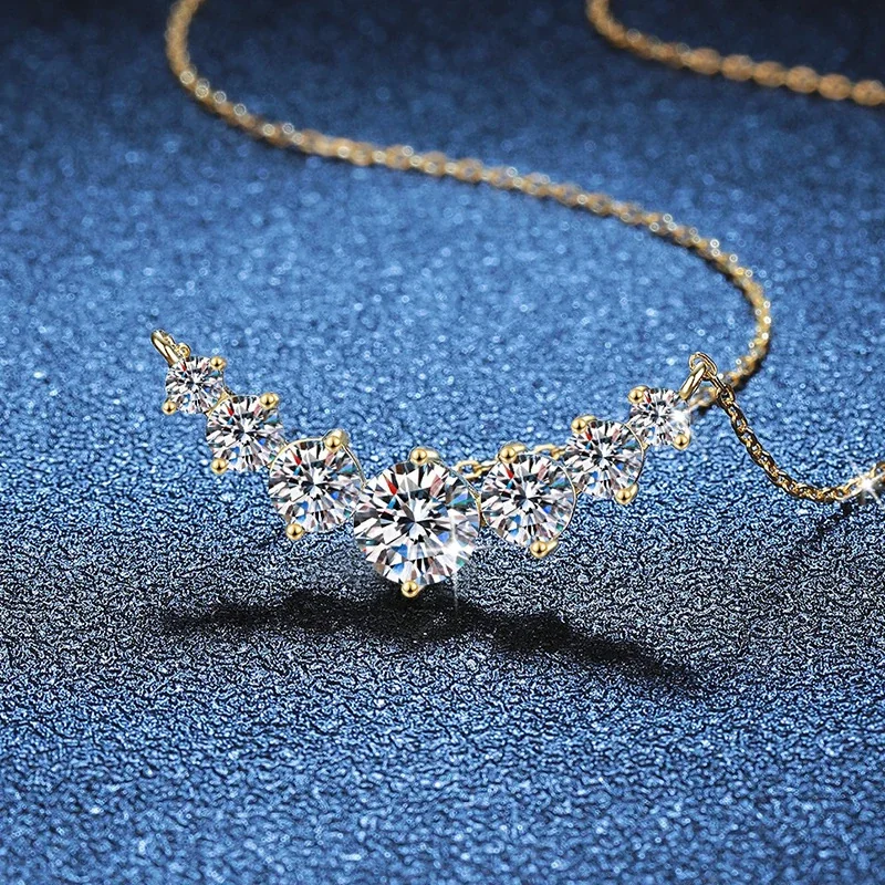Radiant Gold-Plated 925 Sterling Silver Prong-Set Necklace