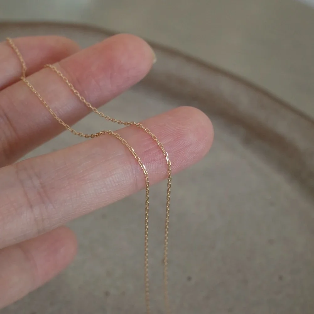 Delicate 925 Sterling Silver Fine Oval-Link Chain Necklace