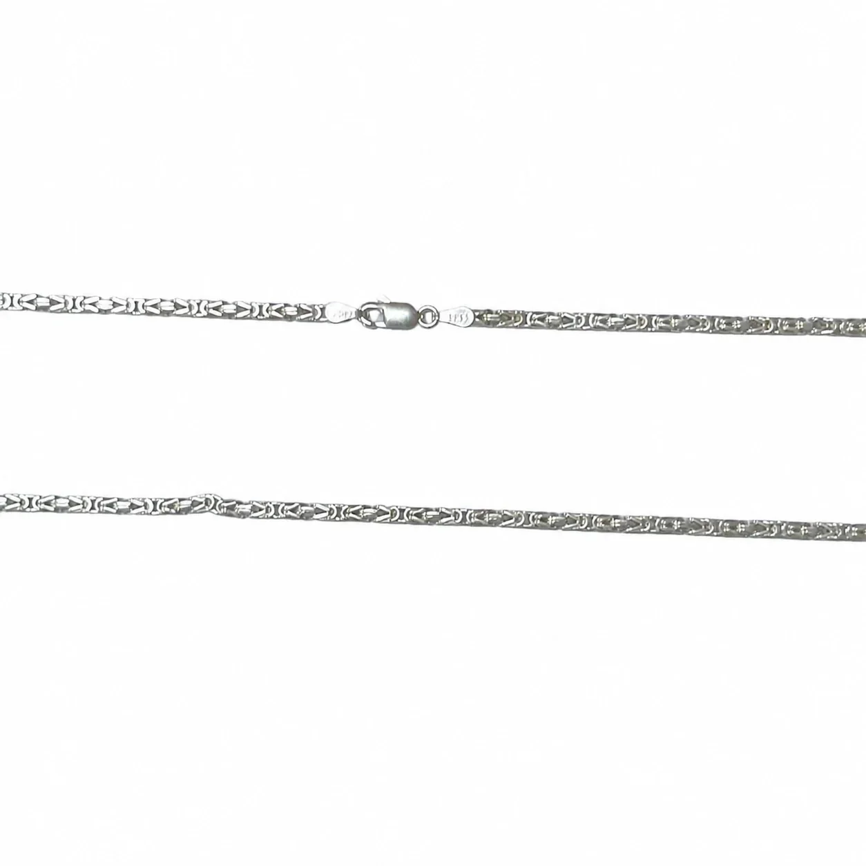 Textured Electroplated Byzantine 925 Sterling Silver Chain