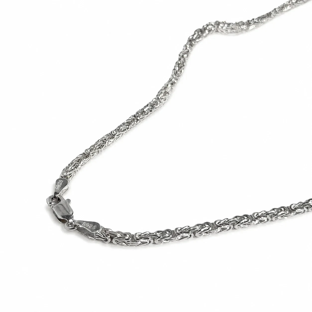 Textured Electroplated Byzantine 925 Sterling Silver Chain