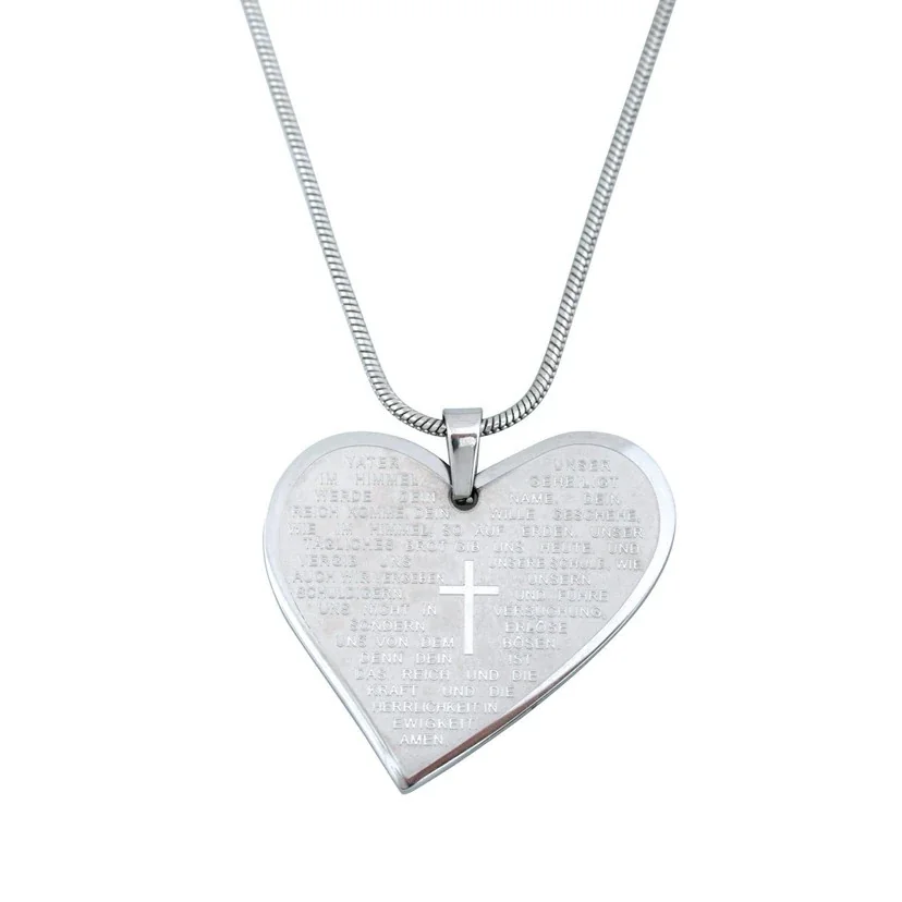 Interlocked Stainless Steel Pavé Double-Heart Necklace - Gold Heart