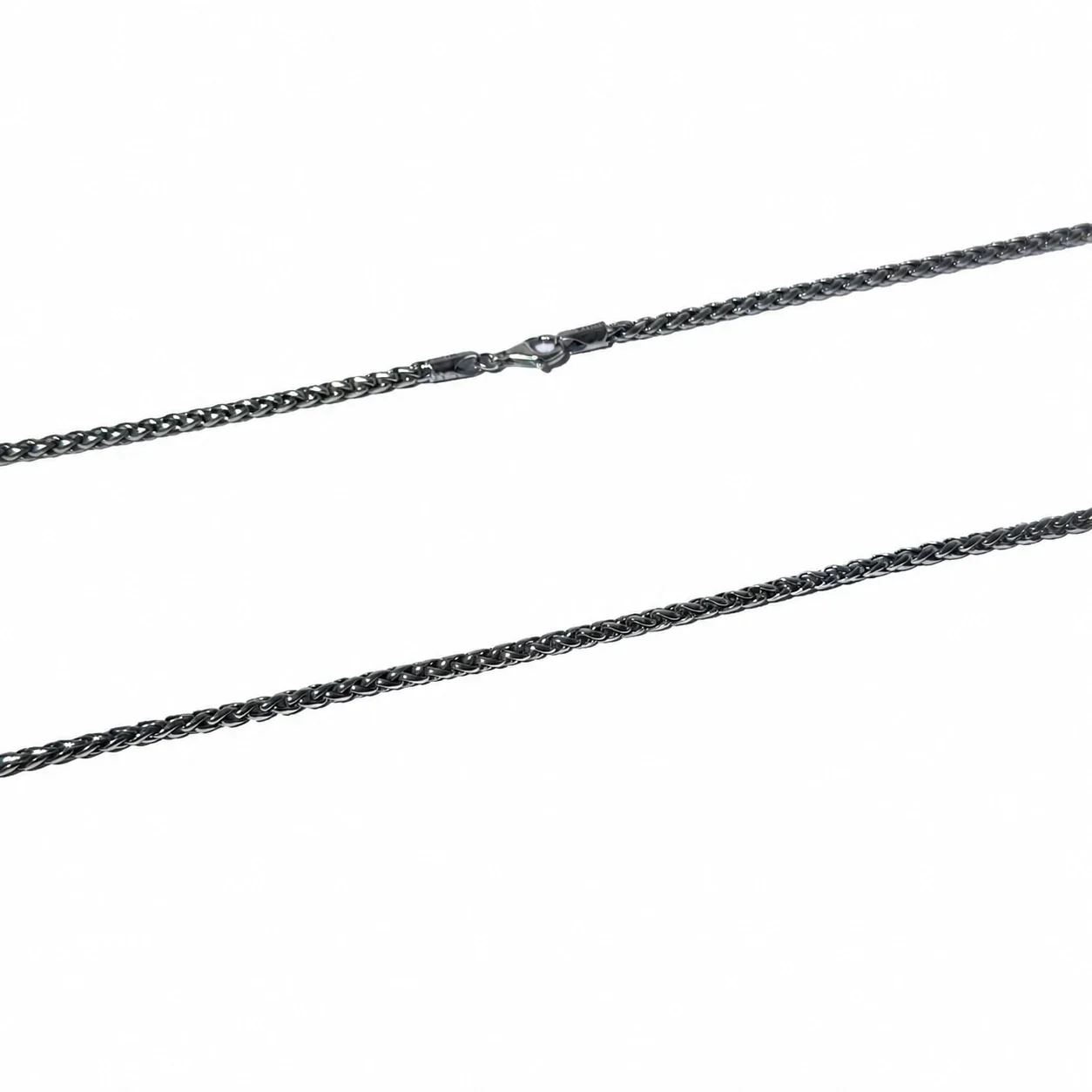 Braided 925 Sterling Silver Wheat Chain Necklace