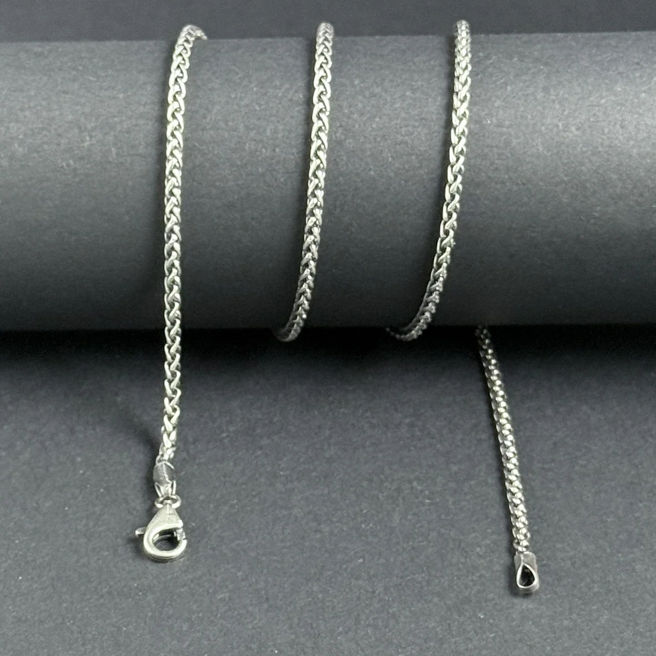Braided 925 Sterling Silver Wheat Chain Necklace