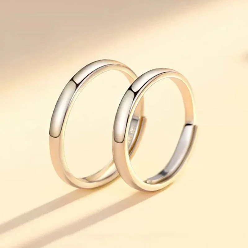 Minimalist 925 Sterling Silver Polished Slim Open-Front Ring