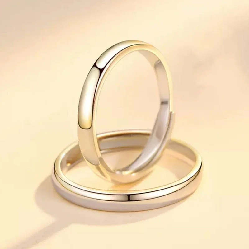 Minimalist 925 Sterling Silver Polished Slim Open-Front Ring