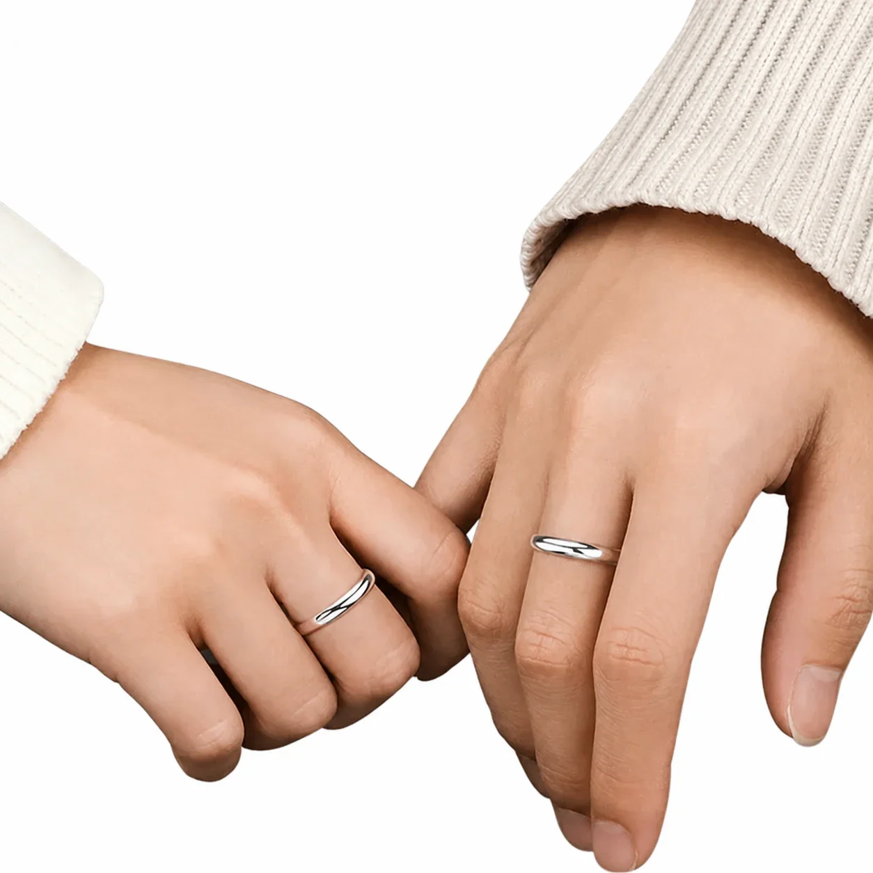 Minimalist 925 Sterling Silver Polished Slim Open-Front Ring