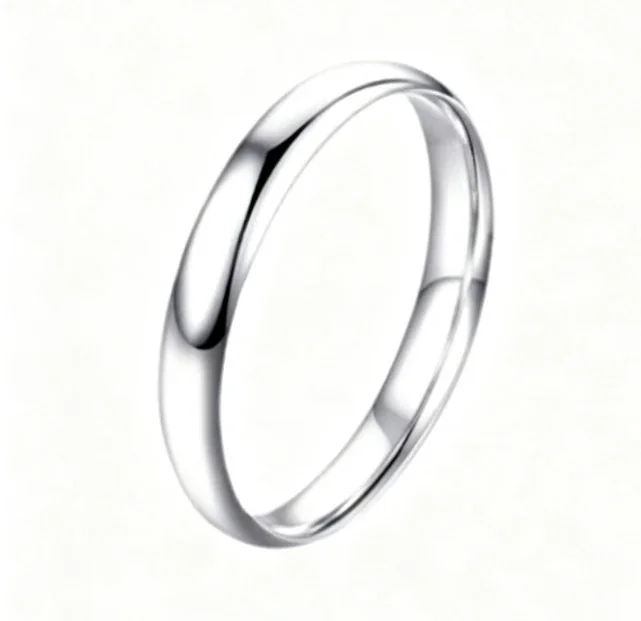 Minimalist 925 Sterling Silver Polished Slim Open-Front Ring - Men's Band