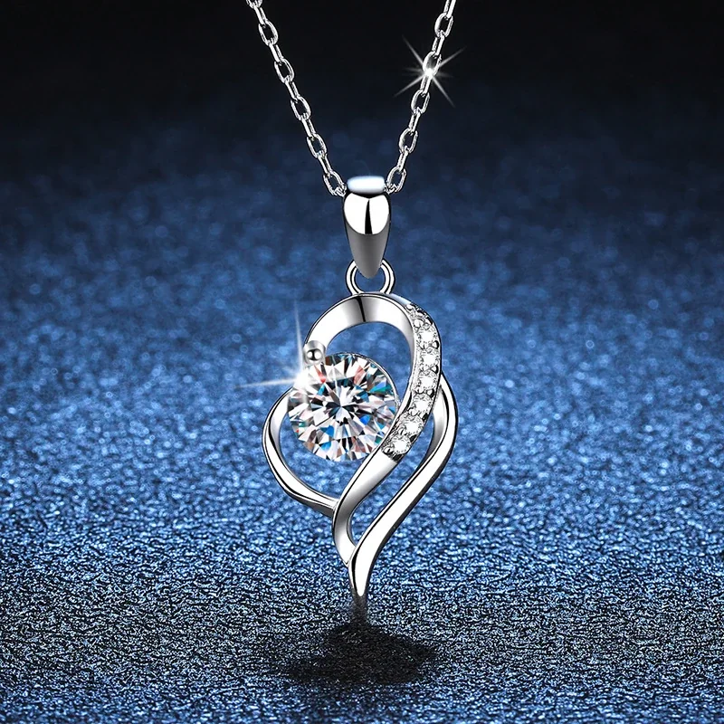 Luminous Open-Heart 925 Sterling Silver Moissanite Necklace