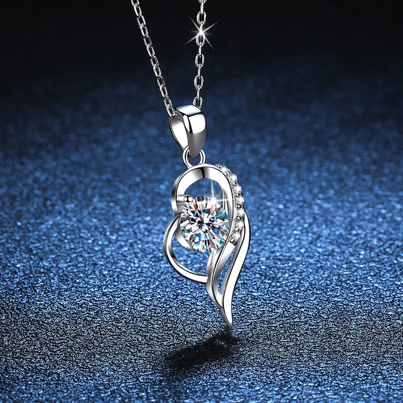 Luminous Open-Heart 925 Sterling Silver Moissanite Necklace