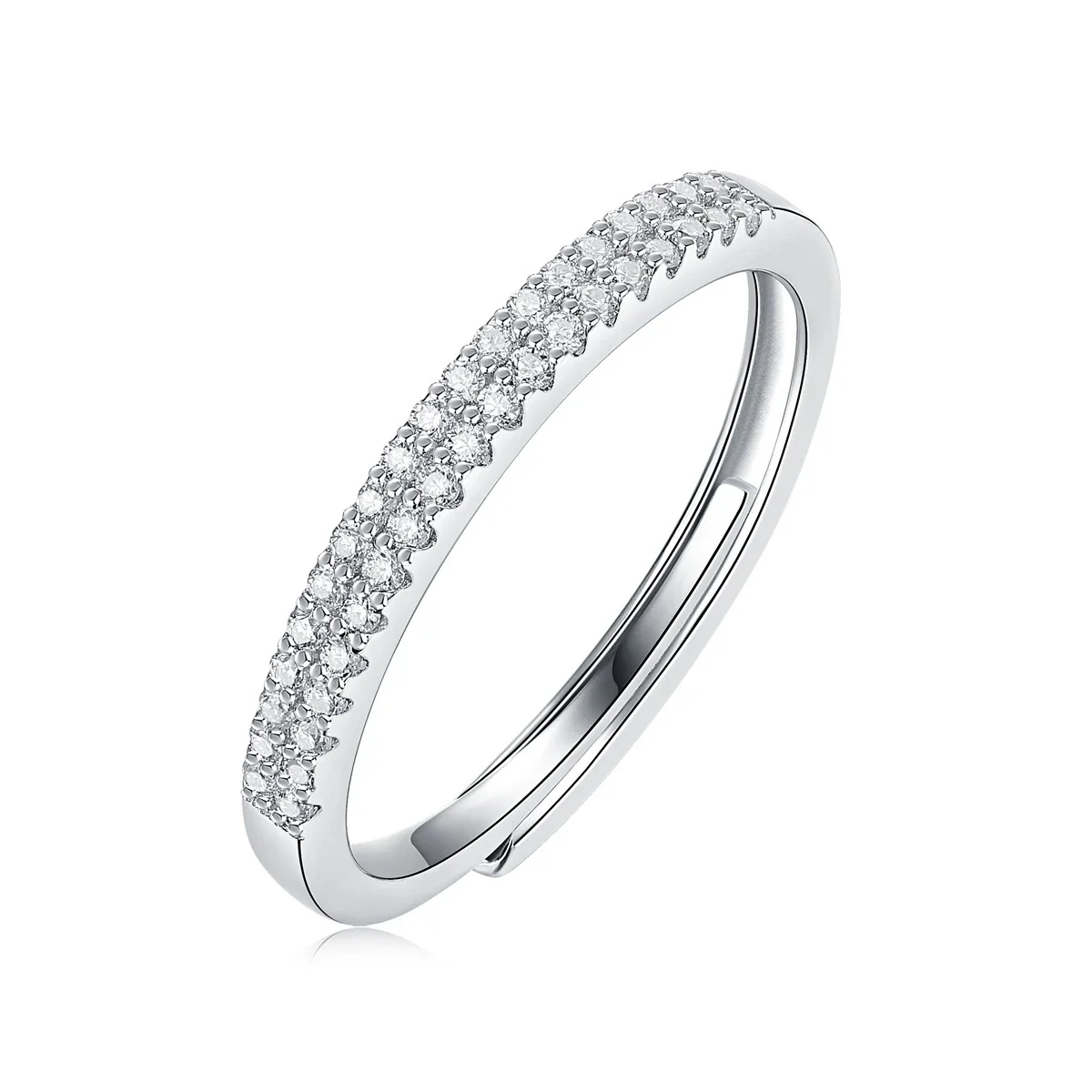 Heart Halo 925 Sterling Silver Round Moissanite Ring