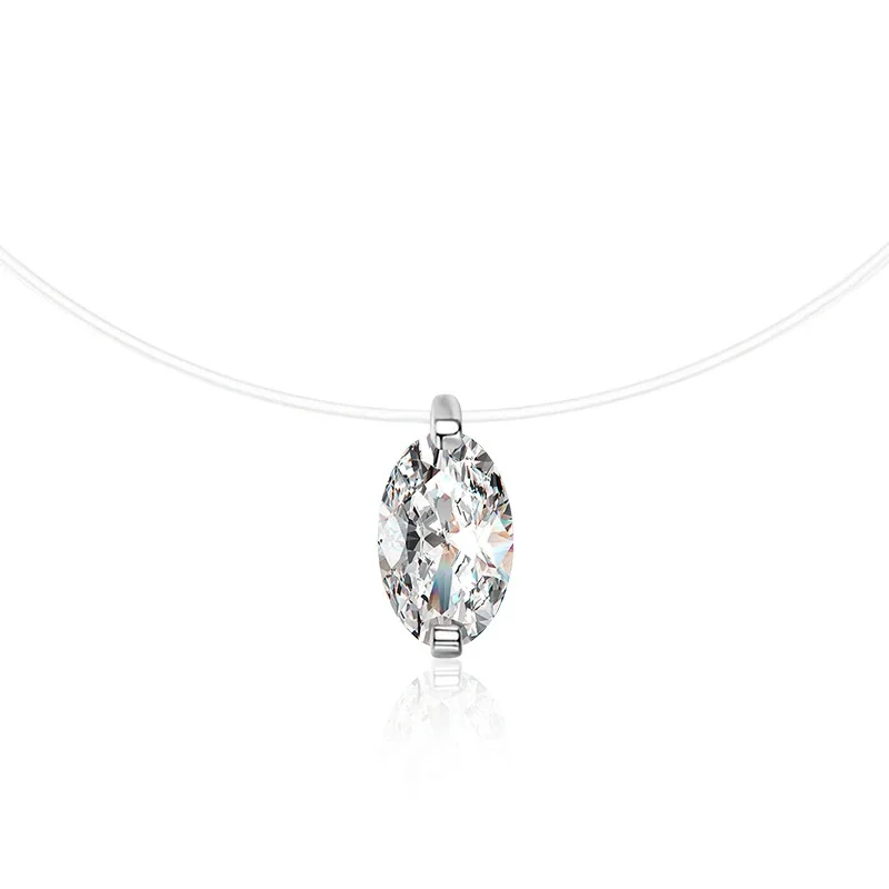 Ethereal 925 Sterling Silver Oval Two-Prong Moissanite Pendant Necklace