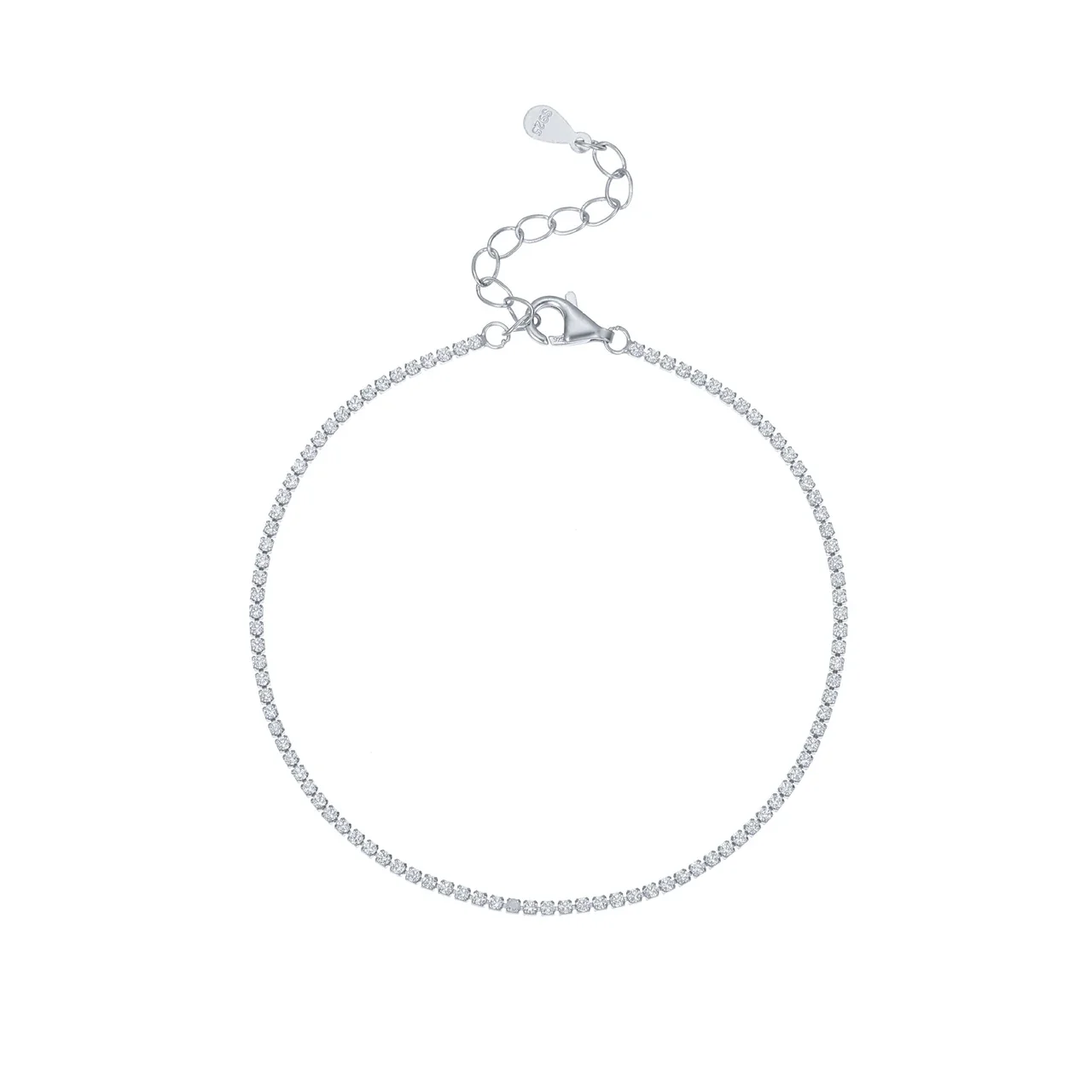 Dainty 925 Sterling Silver Prong-Set Stone Line Bracelet