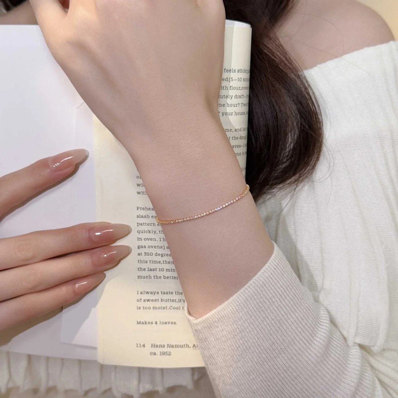 Dainty 925 Sterling Silver Prong-Set Stone Line Bracelet
