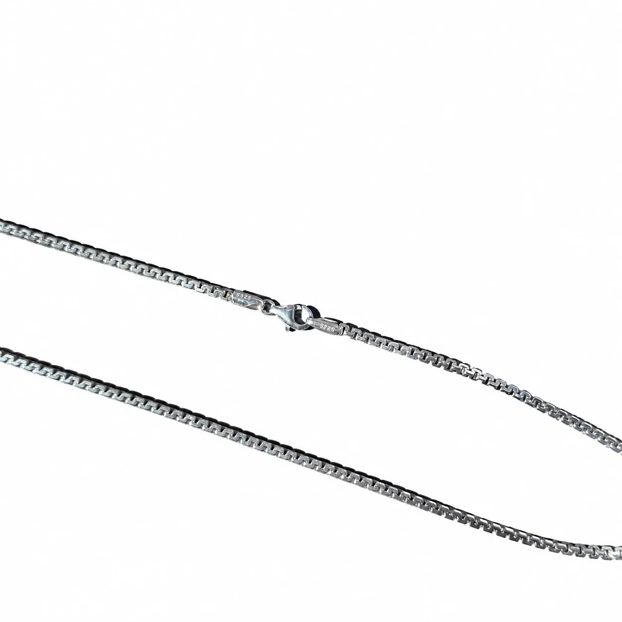 Angular 925 Sterling Silver Box Link Polished Chain Necklace