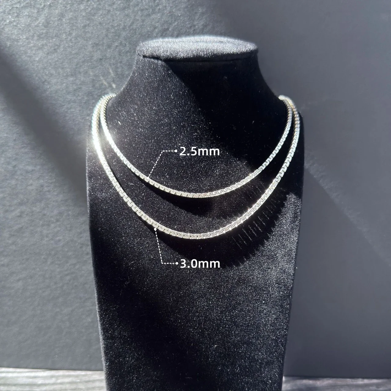 Angular 925 Sterling Silver Box Link Polished Chain Necklace