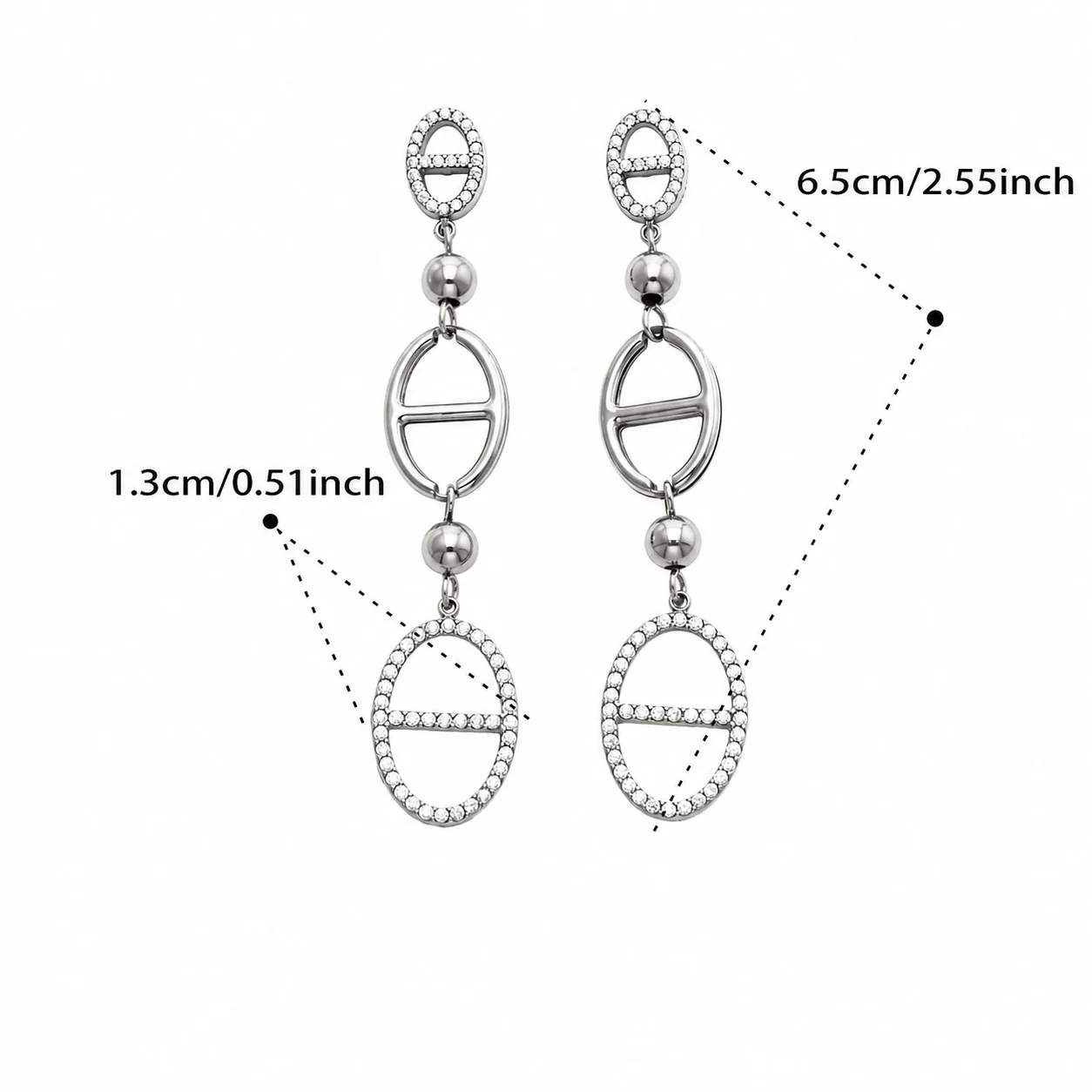 Geometric Gold-Plated Oval Link Stainless Steel Jewelry Set - Gold