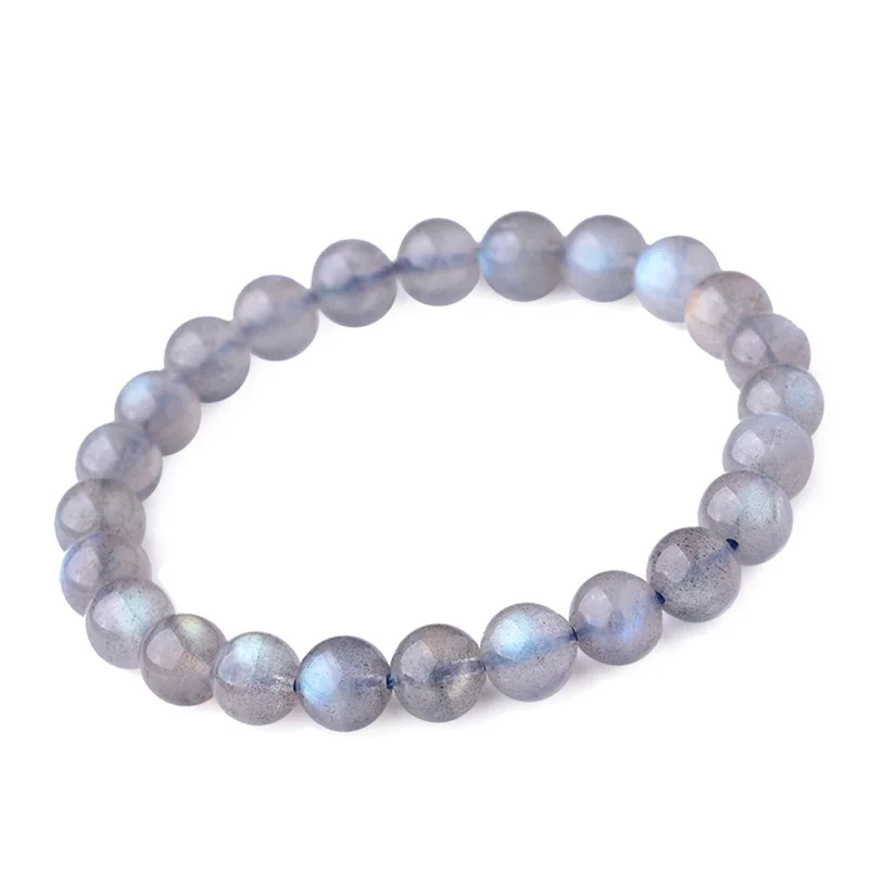 Iridescent Crystal Round-Bead Stretch Bracelet